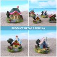 thumbnail image 3 of Miniature House Gnome Fairy 4 Pcs Tale Cottage Multicolor Home Decor Resin Houses, 3 of 6