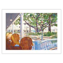 Romance of the Moana - Moana Hotel Waikiki Beach - Honolulu Hawaii - From an Original Hawaii Watercolor Painting by Peggy Chun - Fine Art Matte Paper Print (Unframed) 18x24in