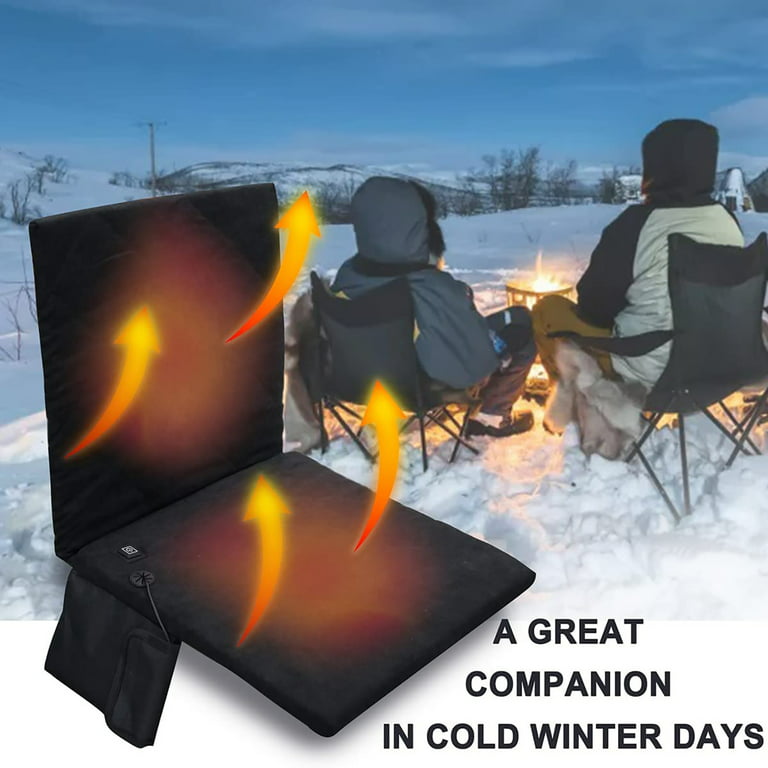 Blufree Extra Wide Heated Stadium Seat, Foldable Portable Bleacher Chair, 6 Rec