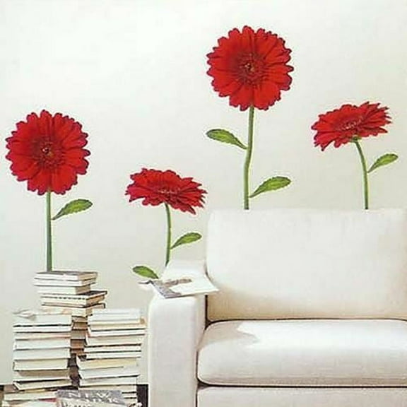 Wall Deco Sticker RED GERBERA 266-PS58007 - M