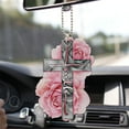 thumbnail image 2 of Jesus Cross Car Ornament – 2D Flat Christian Gift, Rearview Mirror & Xmas Tree Décor, 2 of 4