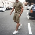 thumbnail image 5 of TBWNWG Men's Round Neck T-Shirt and Shorts Set for Sports Casual Wear Plus Size Athletic Outfit,Size 2XL, 5 of 5