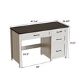 thumbnail image 2 of Conate 47" Executive Desk with File Cabinet & Drawers - Home Office Computer Desk with Charging Station, Farmhouse Workstation Table for Study,Black, 2 of 9