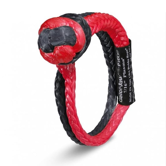 Bubba Rope 176745-PRORB Heavy Duty 7/16'' Synthetic Soft Shackle Gator Jaw PRO Breaking Strength of 52300 with Uhmpe Plasma in Red and Black