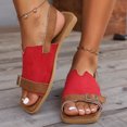 thumbnail image 2 of Summer New Plus-size One-line Buckle Matching Color To Wear Beach Sandals Summer Sandals Red 36, 2 of 8