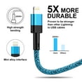 thumbnail image 3 of iPhone Charger Cable,Zacenei 6Pack Nylon Braided 6FT USB A to Lighting Charge Cords 10FT 3A High Speed Data Sync Fast Charging Wire USB Lighting Cable 6/10FT Power Cords Compatible for iPhone/iPad, 3 of 8