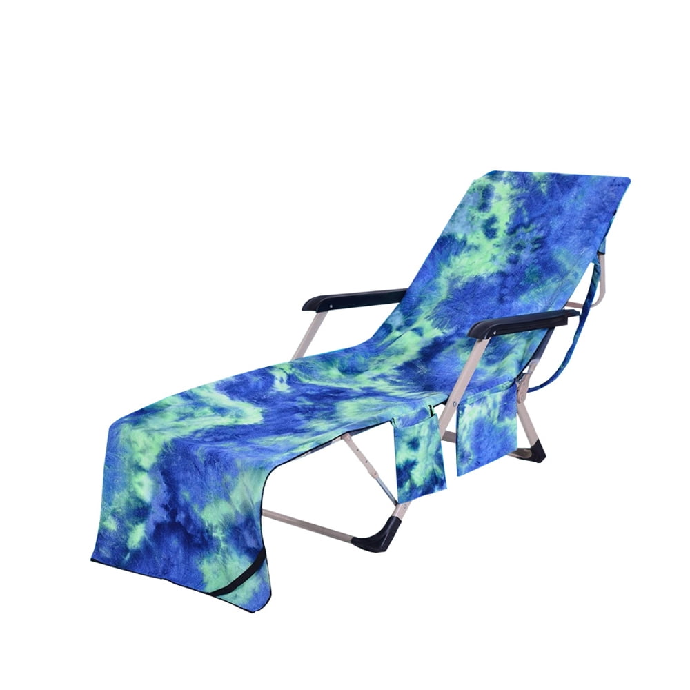 Willstar Beach Chair Towel with Side Pockets Microfiber Chaise Lounge