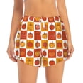 thumbnail image 4 of Lsque Pumpkin Plaid Printed Women's Running Shorts with Liner Pockets,Elastic Quick Dry Workout Athletic Gym Yoga Shorts,Womens High Waist Shorts-Medium, 4 of 9