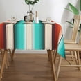 thumbnail image 5 of Rectangle Tablecloth National Style Polyester Table Cloth Farmhouse Waterproof Washable Table Cover for Party Home Outdoor Indoor Holiday Weddings （Green Orange,54x72 Inches）, 5 of 6
