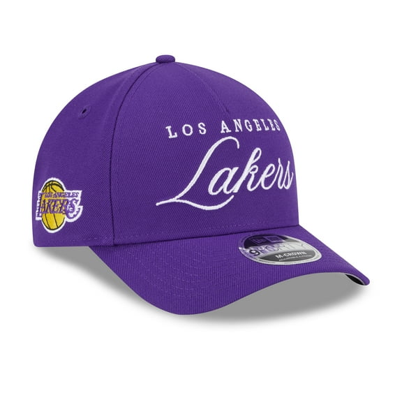 Men's New Era Purple Los Angeles Lakers 2025 NBA Draft M-Crown A-Frame 9FORTY Adjustable Hat