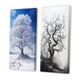 thumbnail image 3 of Designart "White Tree Winters Beauty III" Trees Wall Art Set Of 2 - White Landscapes Canvas Set For Living Room Decor, 3 of 7