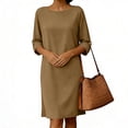 thumbnail image 5 of Asxite Summer Dresses for Women Casual Solid Textured Loose Breathable Midi Sundress, 5 of 5