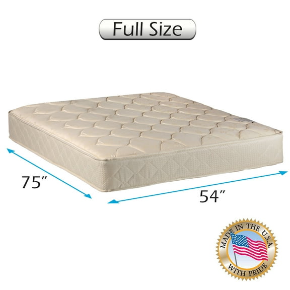 Dream Sleep Comfort Classic Orthopedic Gentle Firm Mattress Only with Mattress Protector Included - Spine Support, Longlasting Comfort and 1 Sided by Dream Solutions USA (Full 54"x75"x9")