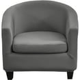 thumbnail image 1 of Housse de Fauteuil Club Ensemble de Pièces Housses de Fauteuil Tub avec Housse de Coussin Housses de Fauteuil en Velours Extensible Housses de Fauteuil Tonneau Rond Doux pour Salon Bar Comptoir Club (Velours), 1 of 8