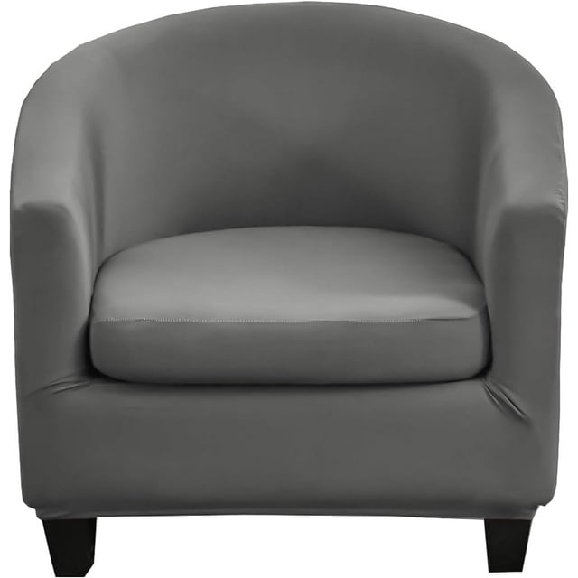 Housse de Fauteuil Club Ensemble de Pièces Housses de Fauteuil Tub avec Housse de Coussin Housses de Fauteuil en Velours Extensible Housses de Fauteuil Tonneau Rond Doux pour Salon Bar Comptoir Club (Velours)