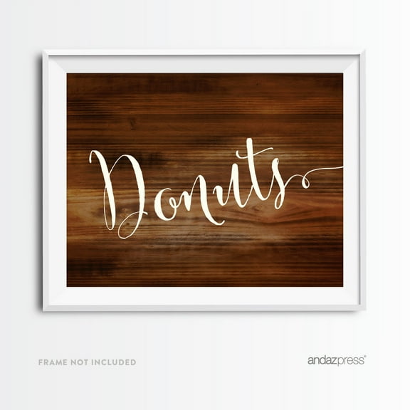 Donuts Rustic Wood Wedding Party Signs