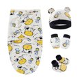 thumbnail image 1 of Saco de dormir para bebé con estampado de dibujos animados para recién nacidos Manta de sección delgada, sombrero, guantes, cubierta para los pies, juego de cuatro piezas - Vaca azul marino - (51 cm JAMW Sencillez, 1 of 5