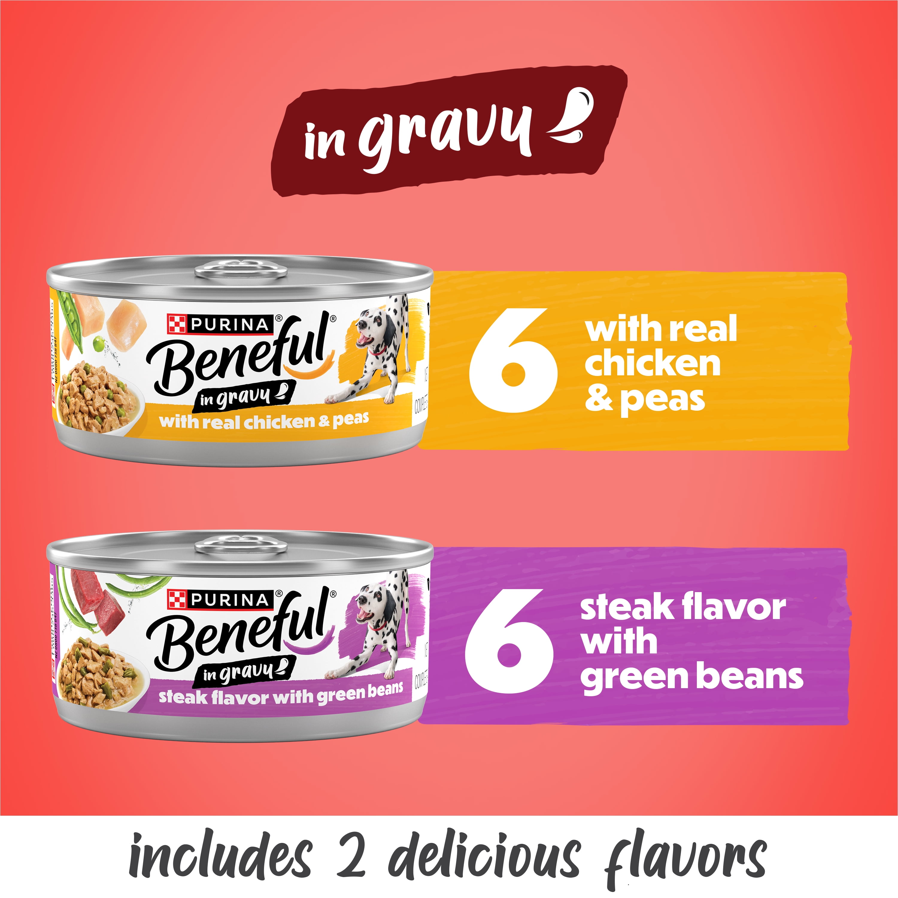 Purina Beneful With Real Chicken or Steak Flavor in Gravy Wet Dog Food Variety Pack, 5.5 oz.