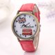 thumbnail image 3 of Reloj de pulsera de cuarzo con correa de mezclilla para mujer con patrón de coche vintage de moda (rojo), 3 of 3