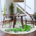 thumbnail image 4 of St. Patrick's Day Washable Area Rug&nbsp;5 ft Watercolor Green Truck Lucky Shamrocks Plant Hat Wood Grain Soft Round&nbsp;Rugs for Living Room, Non Slip Carpet for Bedroom&nbsp;Entryway Dining Room, 4 of 9