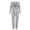 thumbnail image 4 of Pisexur Ensembles 2 Pcs pour Femmes Automne Tendance Imprimé Cœur Chandails en Molleton Col Rond Pantalons Jogger Survêtements Femmes Tenues 2 Pcs Décontractées Surdimensionnées pour Entraînement Voyage Vacances, 4 of 4