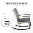 thumbnail image 3 of 3-Piece Grey Patio Rocking Chair Set with Coffee Table - Outdoor PE Rattan Bistro Set for Deck, Backyard, Poolside Relaxation & Conversation, 3 of 7
