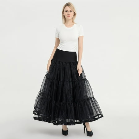 

Cathalem Poodle Skirts for Women Woman Floor Length Boneless Skirt A Wedding Dress Skirt Support Grass Table Skirts for Parties Skirt Black Large