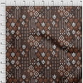 thumbnail image 3 of oneOone Cotton Poplin Fabric Block & Geometric Ikat Decor Fabric Printed BTY 56 Inch Wide, 3 of 4