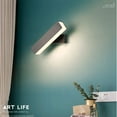 thumbnail image 4 of Lámpara de pared LED de 6W, decoración de pared interior LED para salón, dormitorio, sala de lectura 3000k blanco cálido, 26*5*10cm (negro), 4 of 5