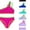 one shoulder swimsuit girls-Hot Pink, variant on RTKFRFLM Girls 2-Piece Bikini Swimsuit One Shoulder Color Block Bathing Suit High Waisted Swimwear with Removable Pads for