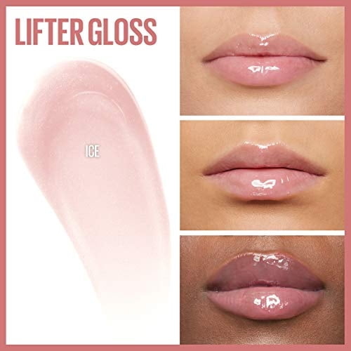 Maybelline Lip Lifter Gloss Hidratante con Ácido Hialurónico, Ice, 0.18 Oz