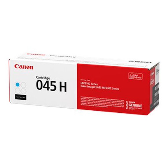 Canon Genuine Toner, Cartridge 045 Cyan, High Capacity (1245C001), 1 Pack, for Canon Color imageCLASS MF634Cdw, MF632Cdw, LBP612Cdw Laser Printers