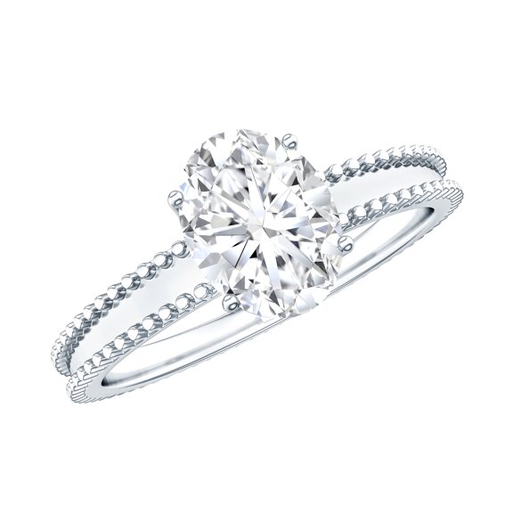 1 Carat Diamond Engagement Ring (Lab Grown Diamond, EF-VS Grade), 925 Sterling Silver, US 4.00