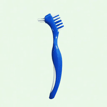 Denture Brush Hard Double Bristle for False Teeth Brush (Blue)
