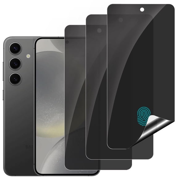 3-PACK Privacy Screen Protector Compatible with Samsung Galaxy S24, TPU Flexible Protective Film,Support Fingerprint ID,High Sensitivity,Automatic Repair [Not Tempered Film]