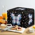 thumbnail image 4 of TSOVTHRID Butterfly Diamond Glitter Print Toaster Cover with 2 Slice Wide Slot, Stain Resistant Bread Maker Dust Protector Washable Small Appliance Covers with Hang Loop, 4 of 8