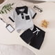 thumbnail image 2 of Niños Lugar Niños Pantalones Estilo de Dos Piezas de Cuello Redondo Suéter Conjunto con Bowtie Detalle de la Moda, Top Suave Y Pantalones Casuales para Bebés Niñas Trajes Diarios, 2 of 8