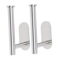 thumbnail image 3 of Portarrollos de papel higiénico para armario, cocina, 2 unidades, soportes para cortinas Plata, 3 of 9