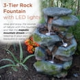 thumbnail image 5 of 22 Inch Rock Waterfall Fountain With Led Lights, 5 of 11