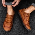 thumbnail image 5 of Mens Leather Casual Shoes Vintage Non-slip Loafers Lightweight Comfortable Minimalist Driving Walking Shoes Brown 8.5 US, 5 of 7