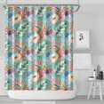 thumbnail image 2 of Boho Nordic Style Curtain 72x84 Inches Quick-Dry Polyester Bathroom Decor with Plastic Rings Vintage Earthy Look, 2 of 5