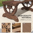 thumbnail image 4 of Rustic Wood Wheel Outdoor Garden Bench for 2-Person with a Unique Wheel Design on the Legs & Strong Build, Brown, 4 of 7