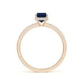 thumbnail image 2 of ANGARA Natural 1.05 Ct Emerald-Cut Sapphire Engagement Ring with Diamonds in 14K Rose Gold for Women (Size-7x5mm) | September Birthstone, Anniversary, Jewelry Gift for Women | Natural Sapphire Ring, 2 of 11