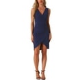 thumbnail image 2 of INSPIRE CHIC Midi Dresses for Women Wrap Dress Sleeveless Zipper Waist Pleats V Neck Dress, 2 of 5