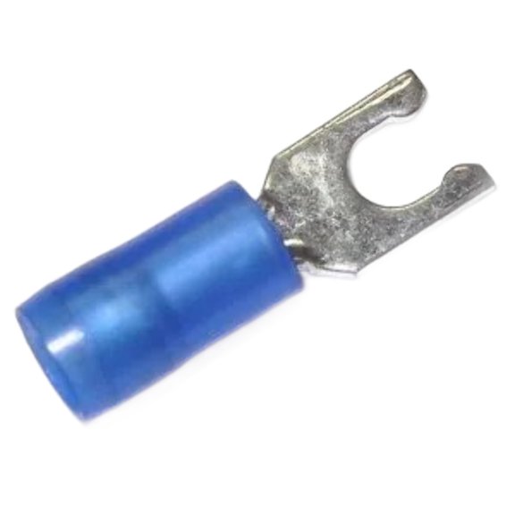 Pack of 70 XSS22541N Spade Mini Spring 16-14 Gauge, Funnel FIIG #6 Stud, Nylon Insulation Blue