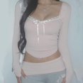 thumbnail image 4 of Top de manga larga Camisetas vintage Camisetas gráficas Camisetas gráficas para mujer Tops para salir Top sexy Y2k Top, 4 of 4