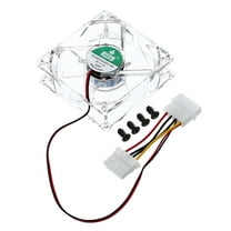 Uxcell Clear Computer Case Fan 1800RPM 80mm 4 Pin Green LED Silent Cooling Fan 12V for Desktop