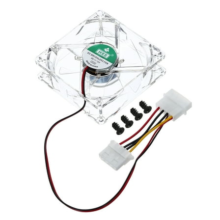 Uxcell Clear Computer Case Fan 1800RPM 80mm 4 Pin Green LED Silent Cooling Fan 12V for Desktop