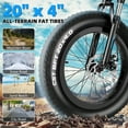 thumbnail image 4 of Elifine 500W Mountain E Bike Mens 20"x4" Foldable Electric Bike Fat Tire, 5 Riding Modes, Max 19.8Mph Electric Cruiser Bicycle, 48V 10.4Ah Removable Battery UL2849, 4 of 10