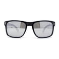 thumbnail image 2 of Locs Color Mirror Sport Rectangle Horn Rim Gangster Sunglasses Silver Mirror, 2 of 4